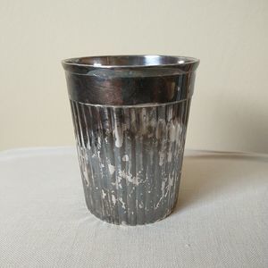 Vintage Terence Conran Pewter Cup Container Vase Nova Ribbed 1970s 3x3"